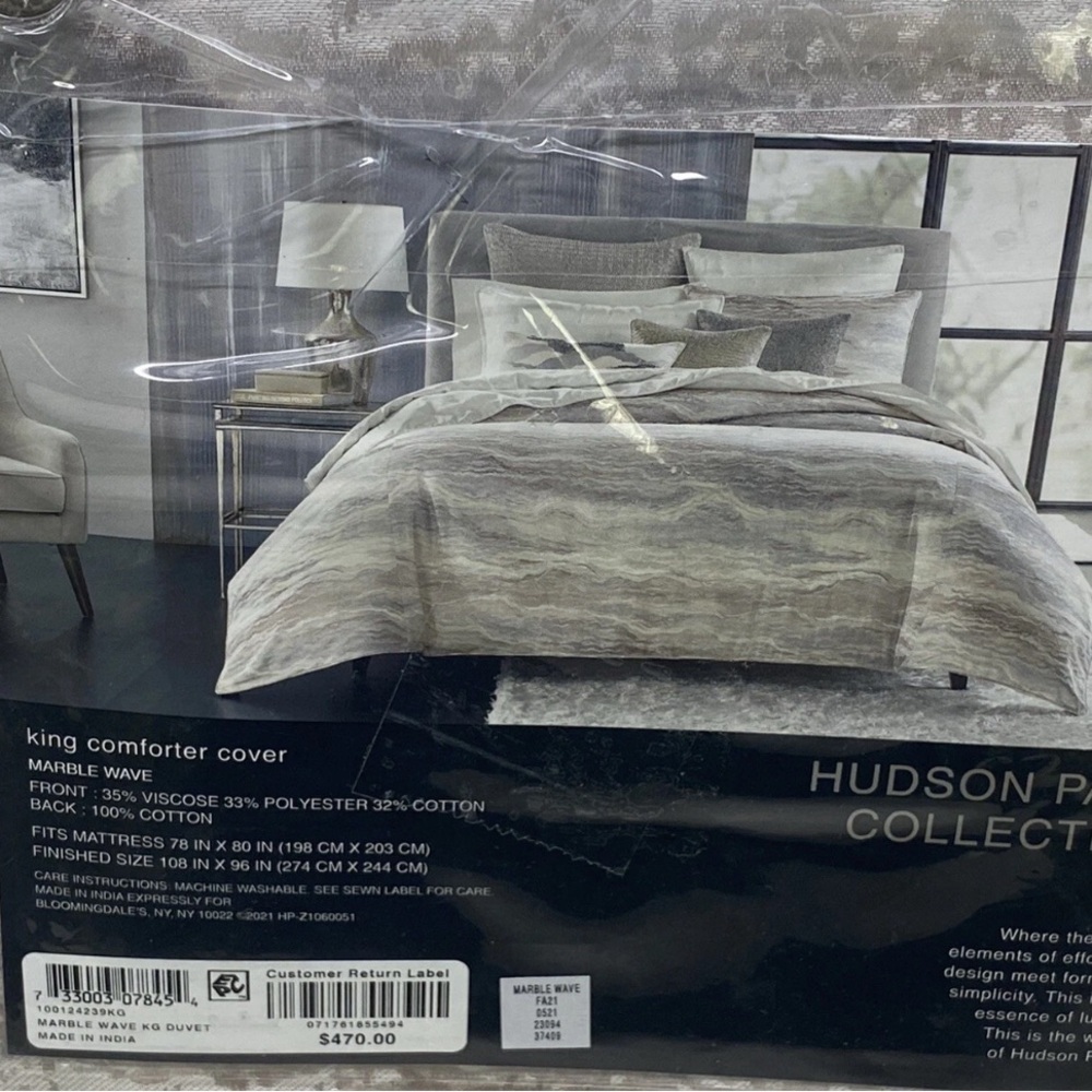 Hudson Park Cream and Gray King Comforter Set - Picture 3 of 6